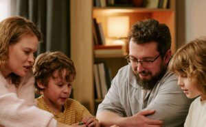 Family playing games